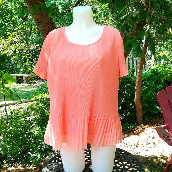 Size L Lavena peach chiffon scrunch blouse - Picture 3 of 14